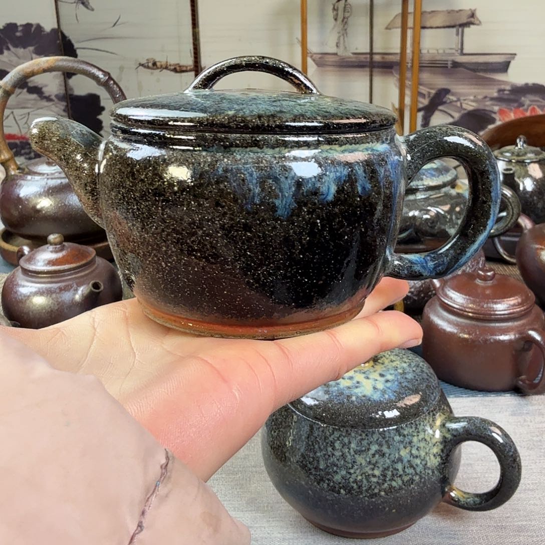 壶柴烧紫砂汗瓦壶