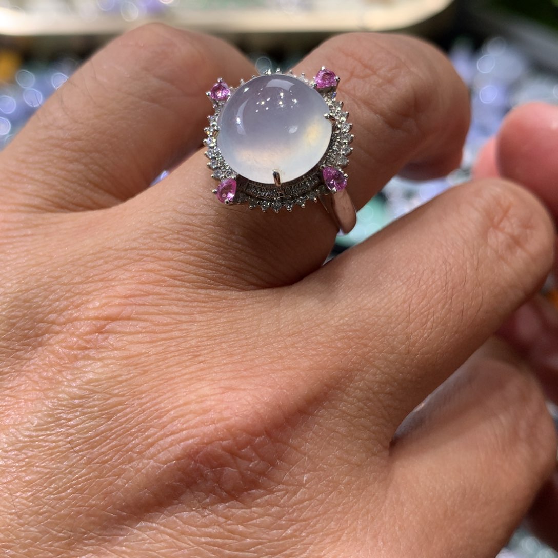 翡翠戒指18K金镶嵌18k金镶嵌