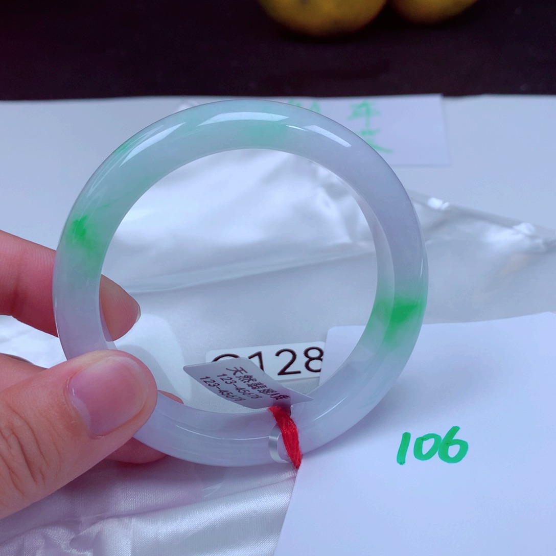 未镶嵌手镯翡翠缅甸天然A货翡翠手镯56.5