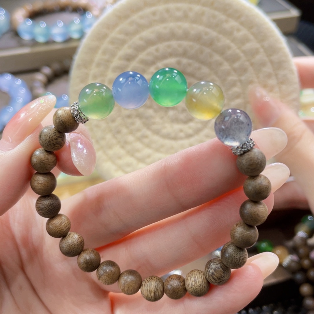 翡翠未镶嵌手链卡9加 糖果