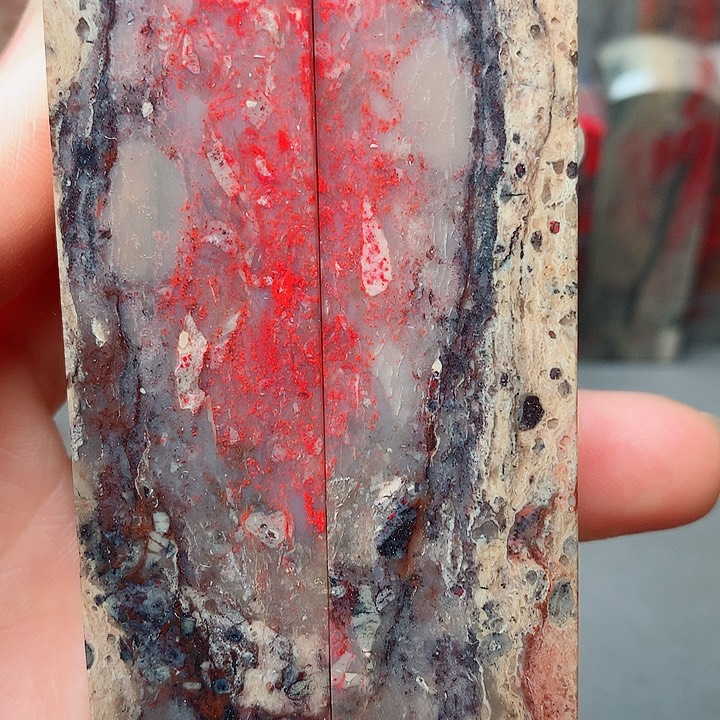 昌化石昌化鸡血石对章