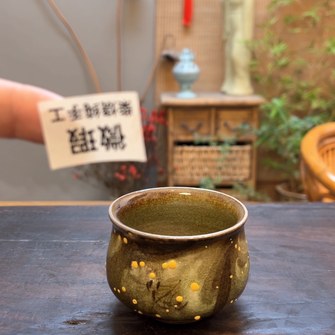 杯柴烧手工手绘陶瓷