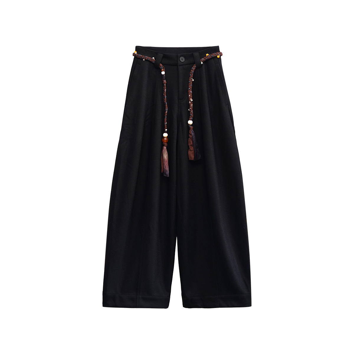 秋冬新品简约格子直筒裤休闲裤潮牌百搭长裤子OULUO-41-42-43