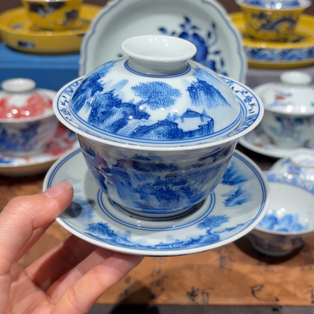 瓷片手工手绘陶瓷茶具