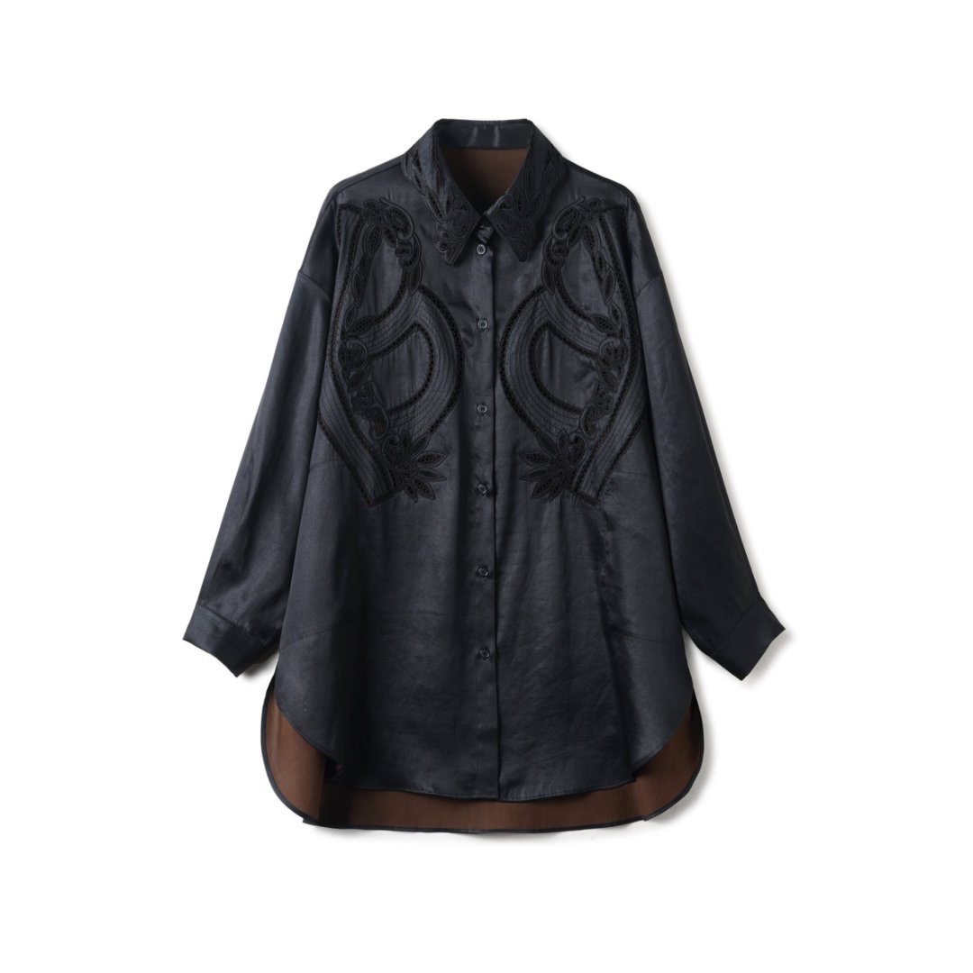 【幻影】40姆米香云纱宽松版时尚休闲上衣衬衫LBW24083C