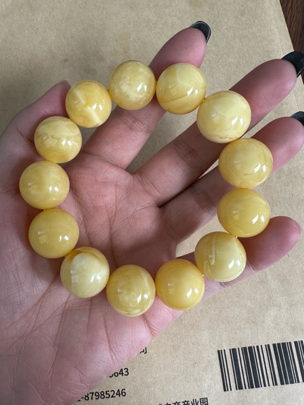 18+手串白花蜜蜡手串