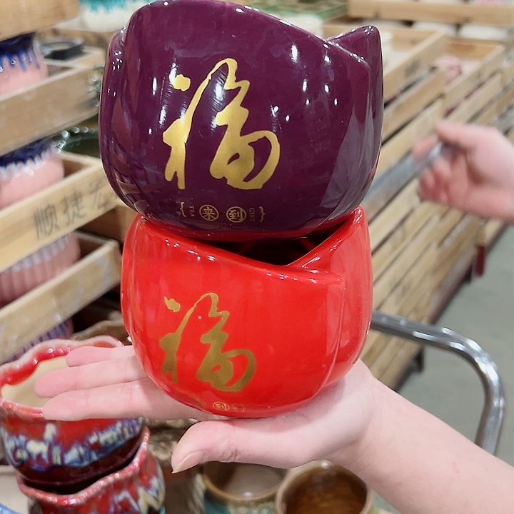 有孔.凑满10元发货多肉陶瓷花盆！