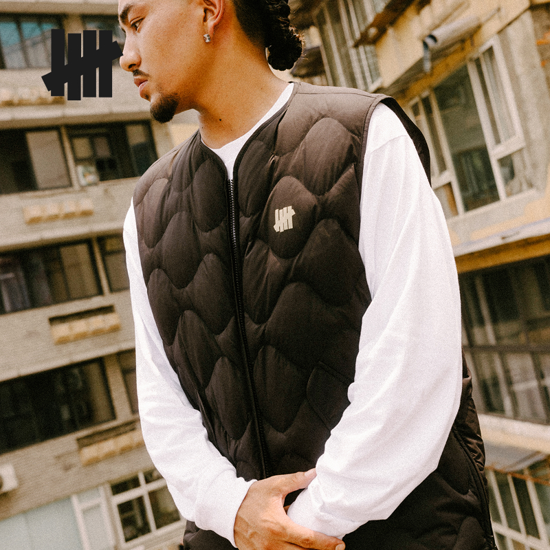 UNDEFEATED五条杠官方秋季新品葫芦绗棉羽绒轻量马甲UC53GWV07M