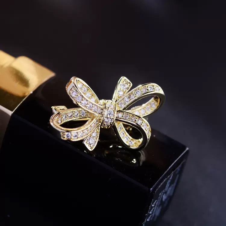 合金合成锆石胸针 【11113】K小蝴蝶结胸针轻奢百搭精致小胸针