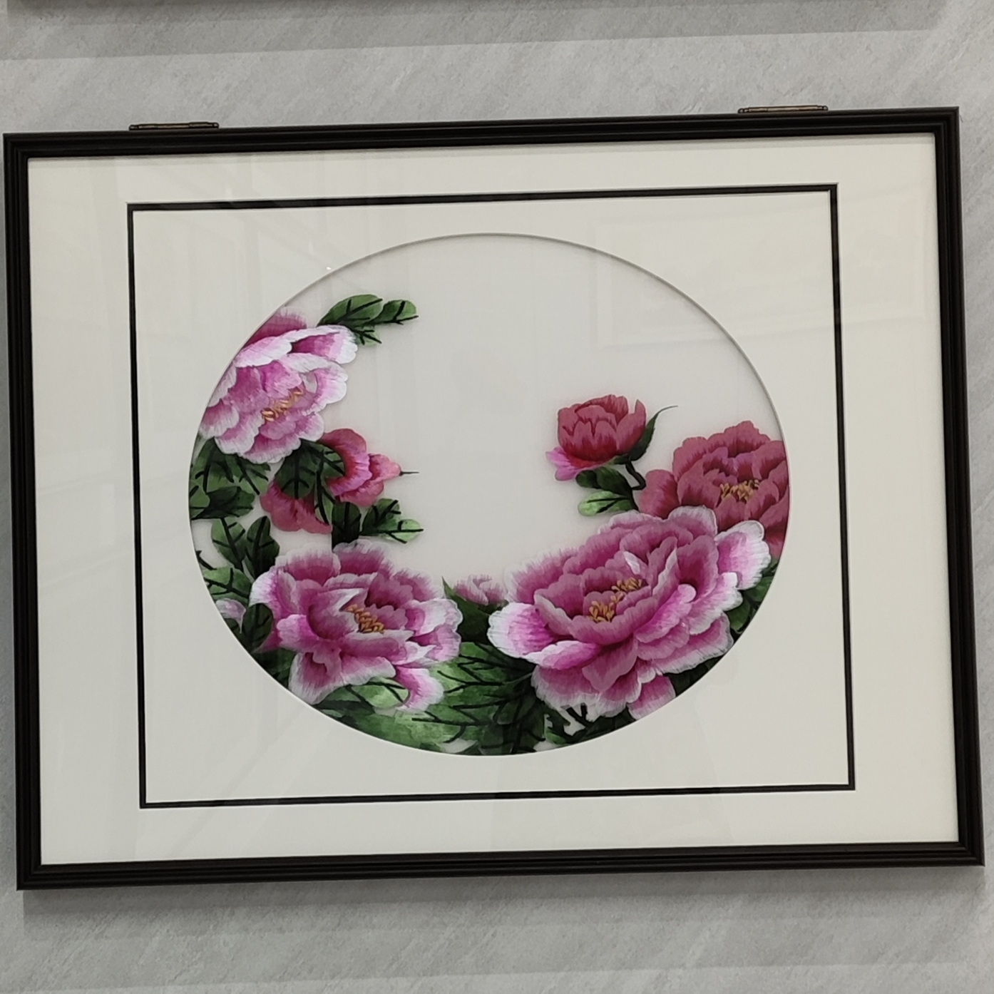 梨花海棠事事如意中式刺绣电表箱装饰画