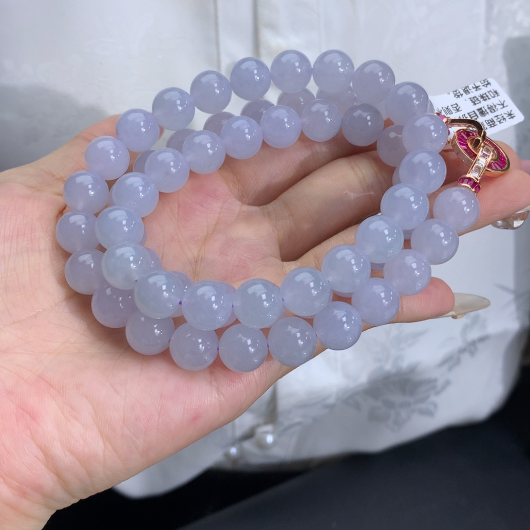 未镶嵌翡翠手链安***?卡10冰胶淡紫项链