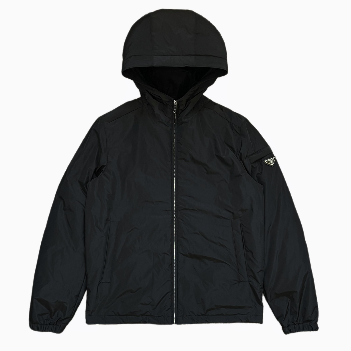 未使用 Prada/普拉达 黑色手臂三角钢标棉服外套54码