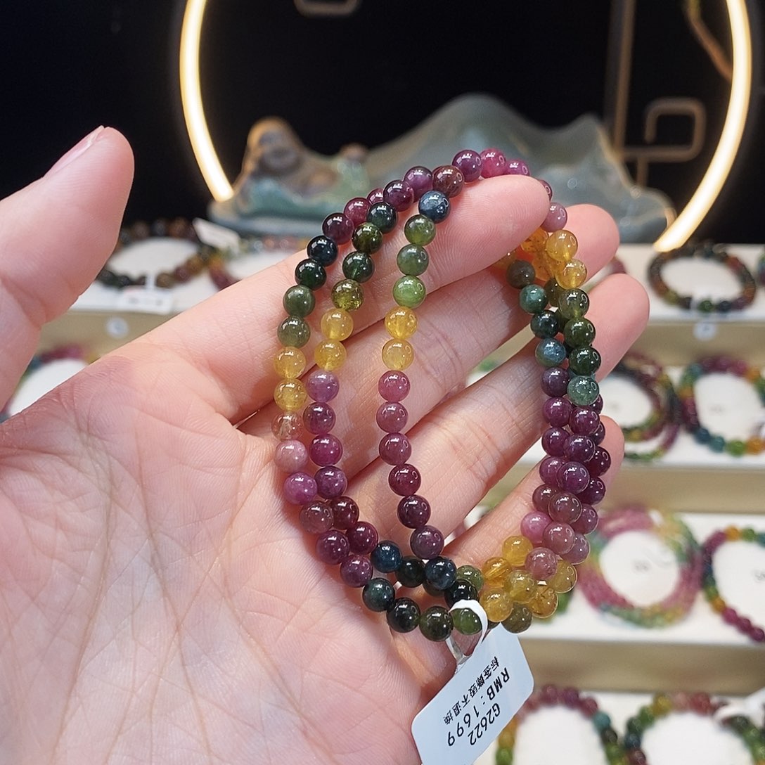 手串未镶嵌碧玺G2622三圈颜色微差