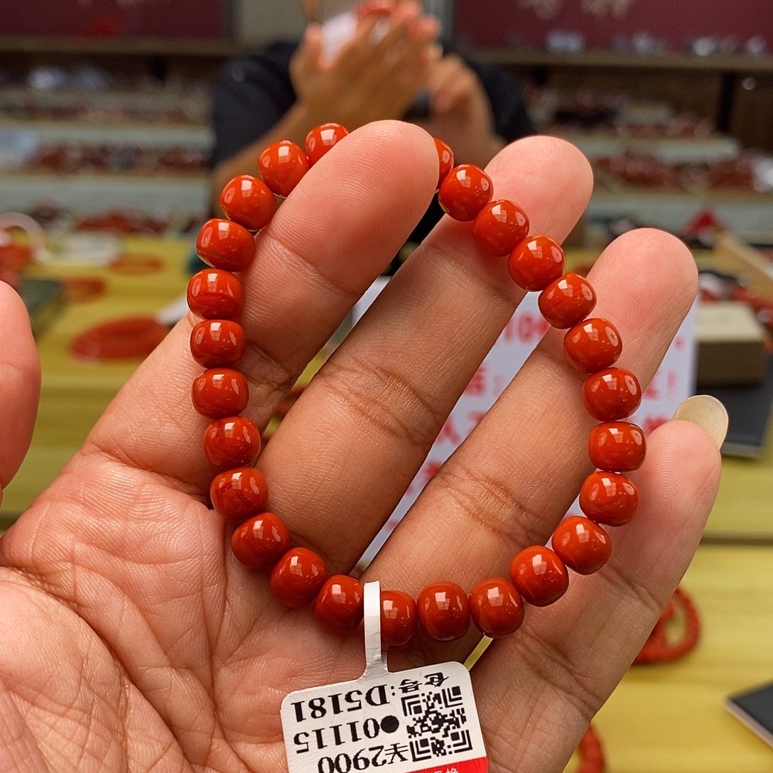 南红玛瑙南红手串7mm+多样性发一合金