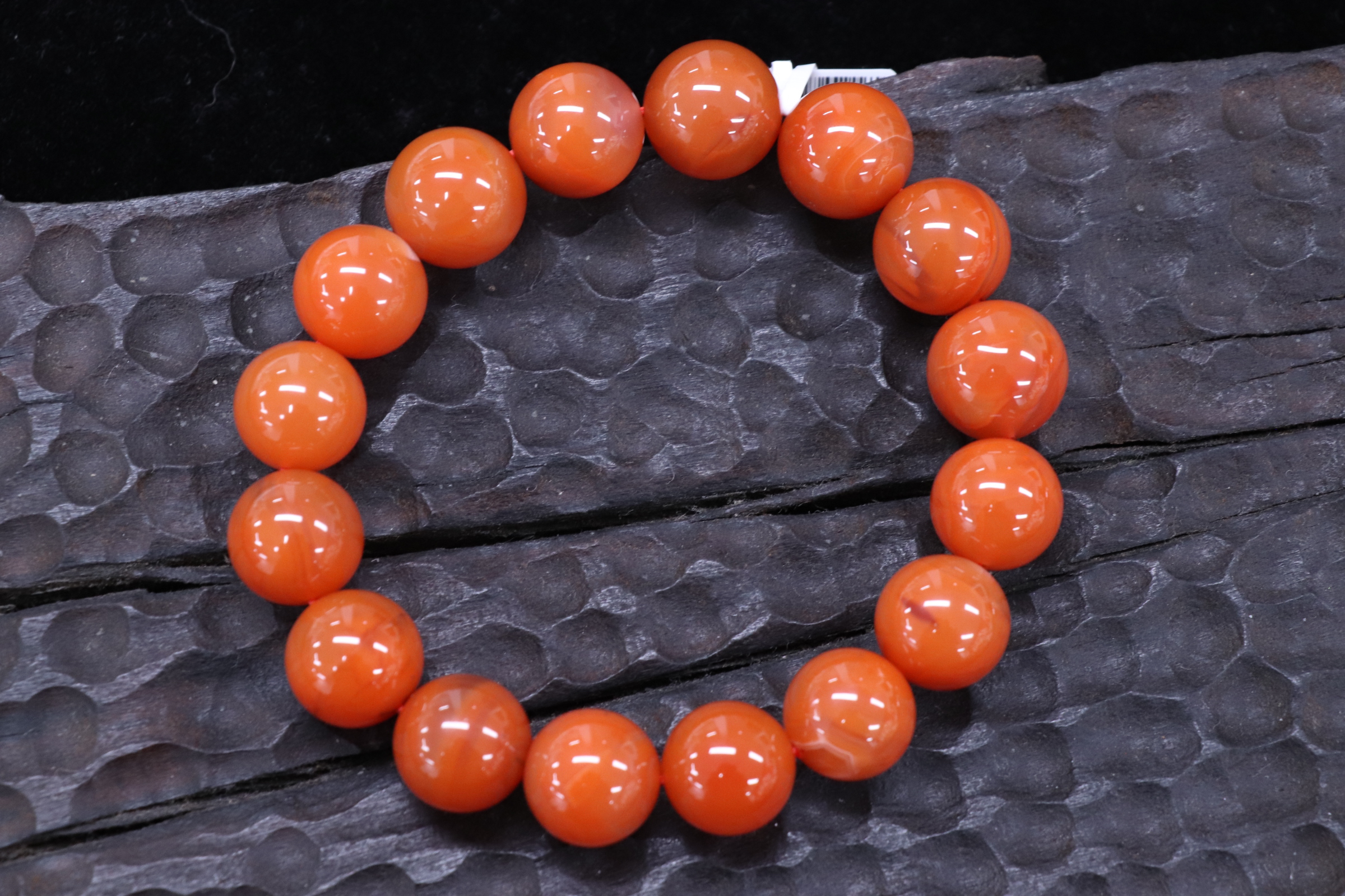 原矿无优化天然南红保山冷水河单圈14mm左右有纹裂