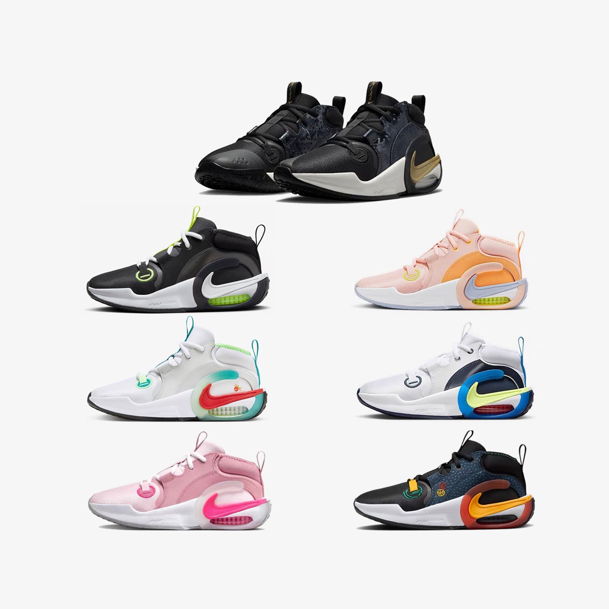 正品耐克NIKE儿童鞋男童女童时尚缓震系带时尚篮球运动鞋FZ7312