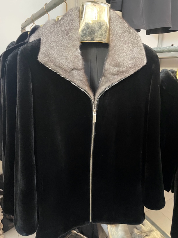 男士水貂绒中长款休闲时尚夹克