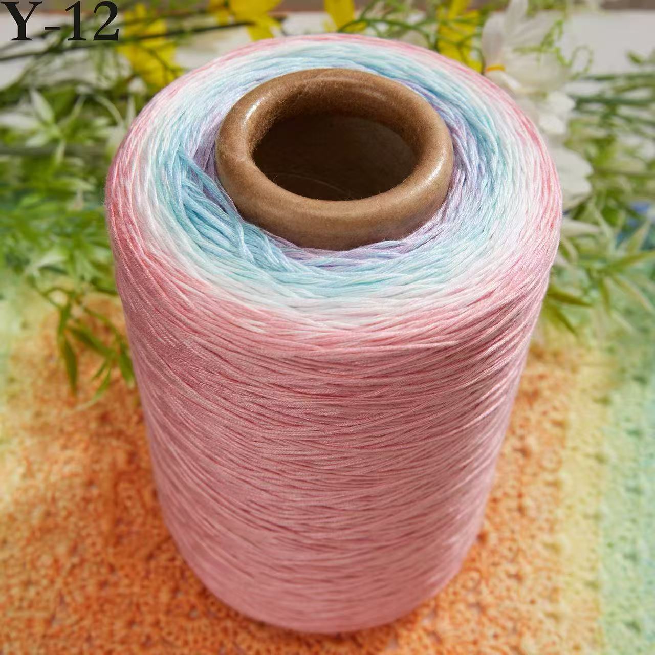 8股加捻天丝棉渐变蛋糕线一斤桶钩披肩围巾毛衣冰丝柔软手工手编