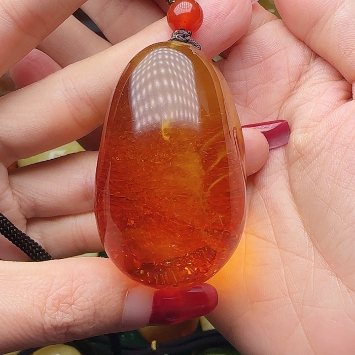 琥珀未镶嵌手链吊坠