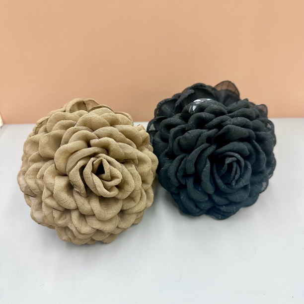 L181/L204夕洛花朵8cm又字原创设计抓夹时尚百搭简约气质头饰发饰