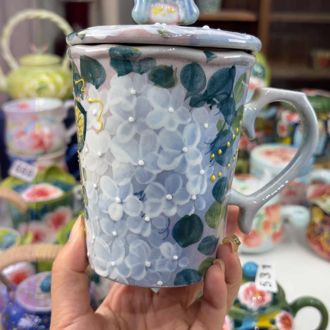 景德镇手绘高温釉下彩陶瓷茶具