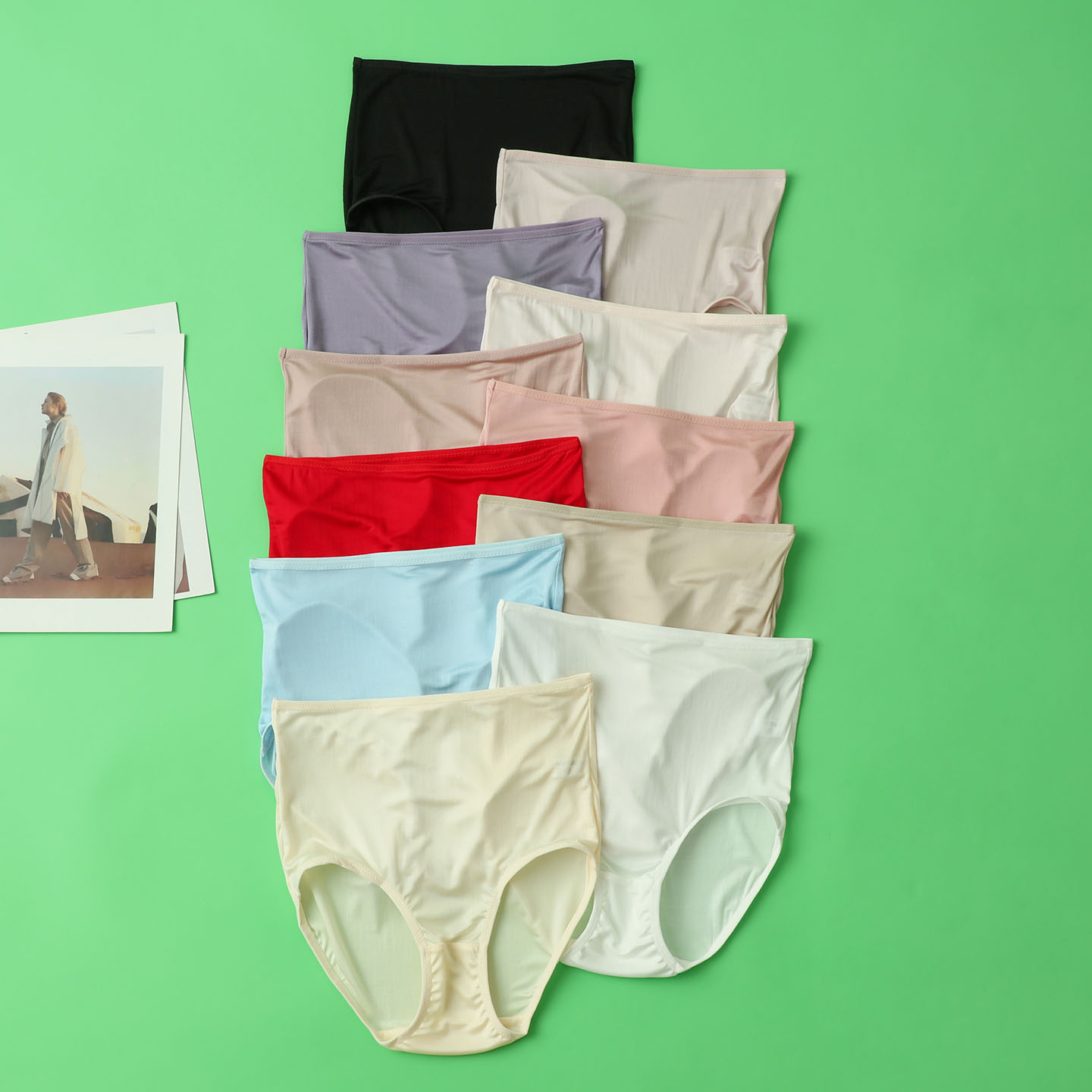 42针细腻100%桑蚕丝高腰小三角内裤真丝包臀透气速干底裤女夏季