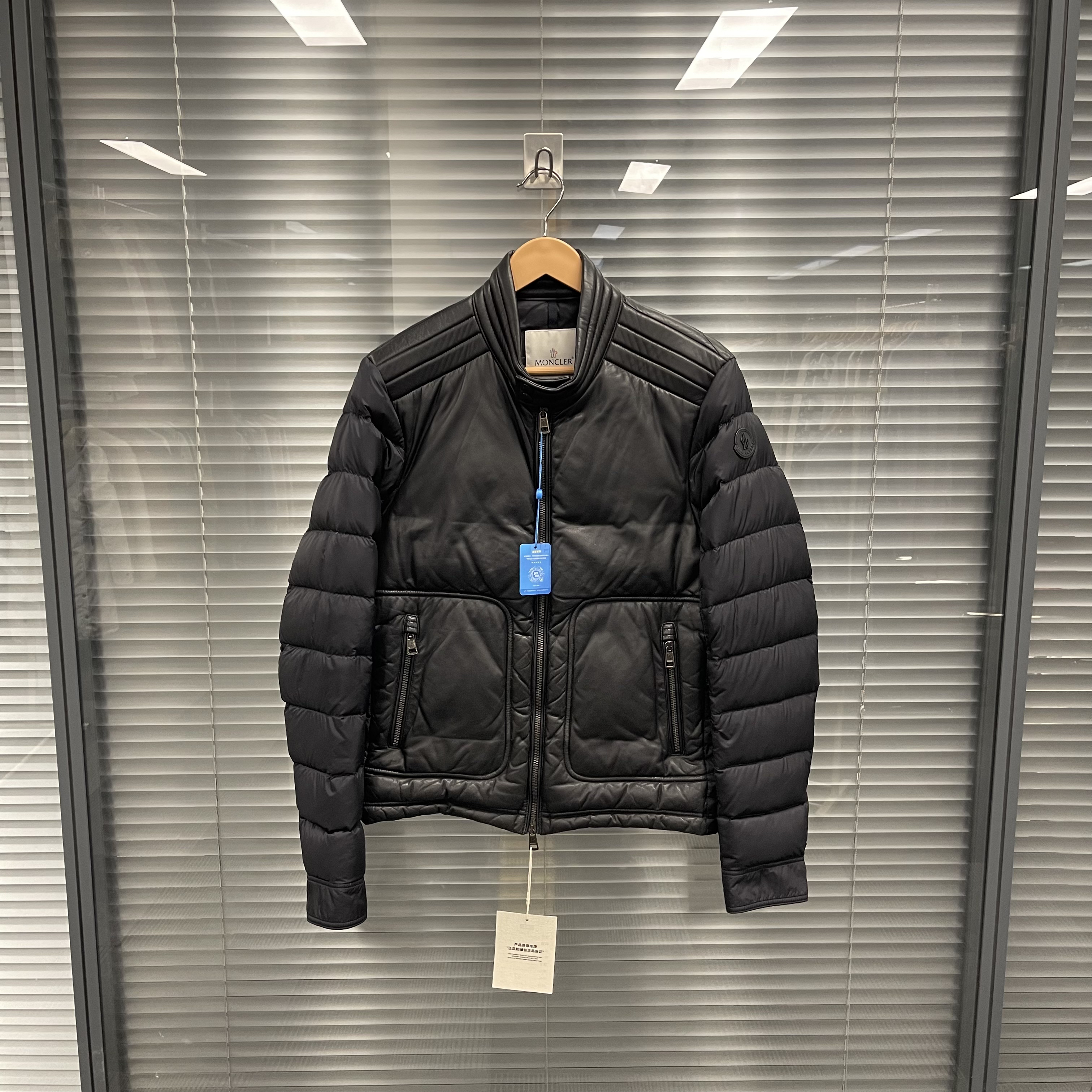 99新 MONCLER Kenton黑色连帽中长款羽绒服 m码#10161