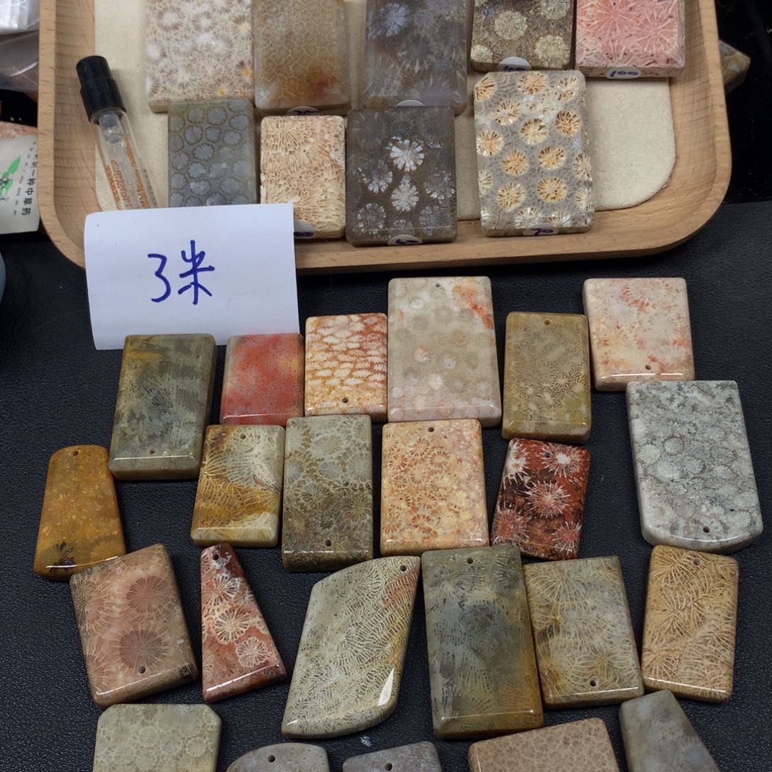 一***友硅化珊瑚（珊瑚玉）合金颈饰