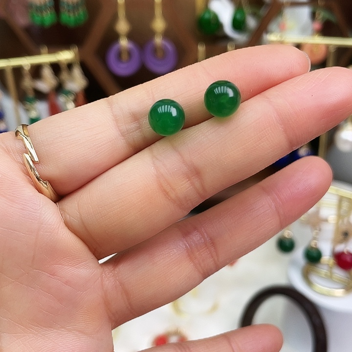 玛瑙/玉髓耳钉合金