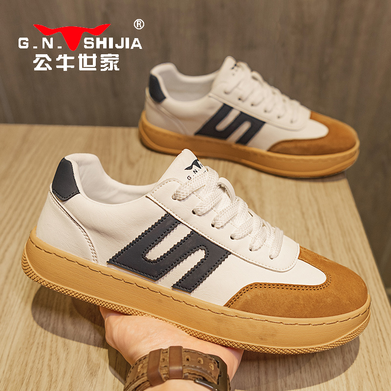 公牛世家2024秋冬季男鞋新款复古阿甘德训鞋潮流百搭运动休闲板鞋