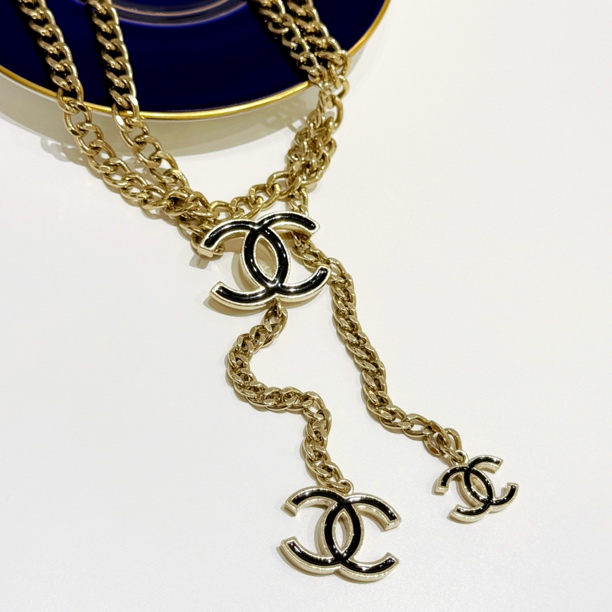 95新 Chanel/香奈儿 11V黑金珐琅腰链多用链 58513926