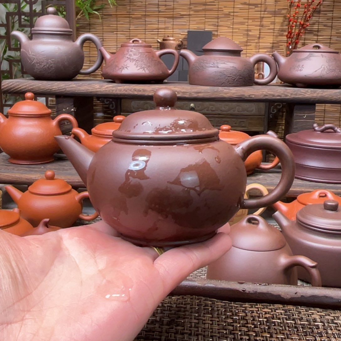 紫砂茶壶宜兴原矿紫砂手工制180