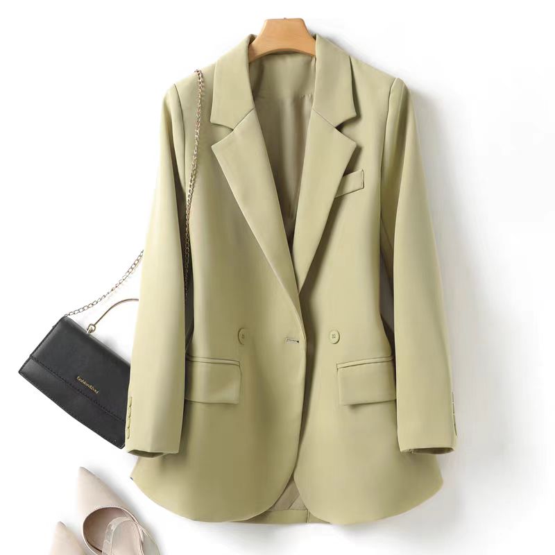 A66芥末绿西装外套女秋季新款韩版宽松显瘦高级感小个子休闲西服