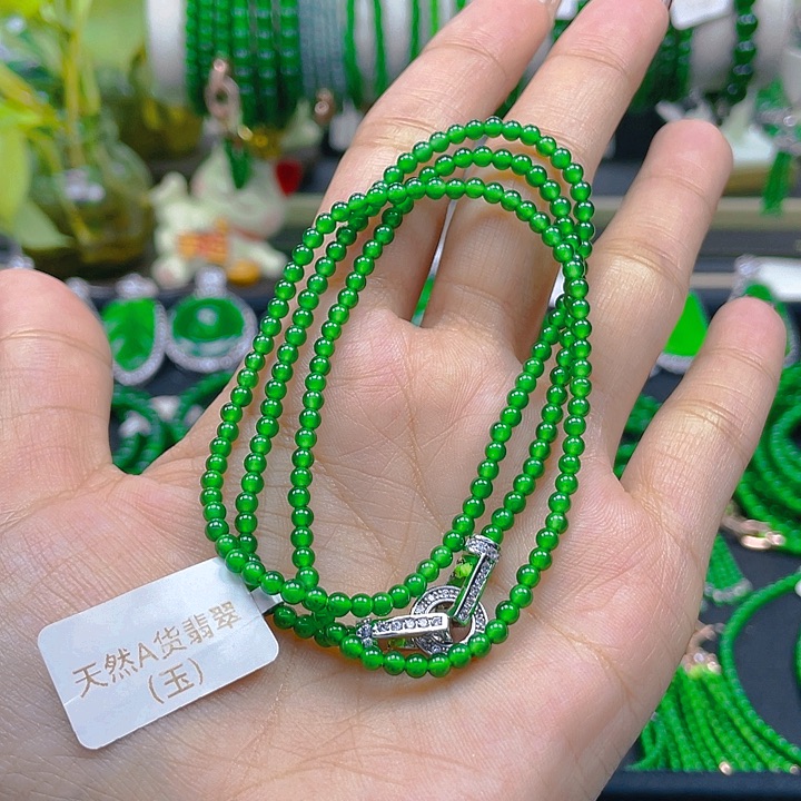 翡翠颈饰未镶嵌圆珠项链