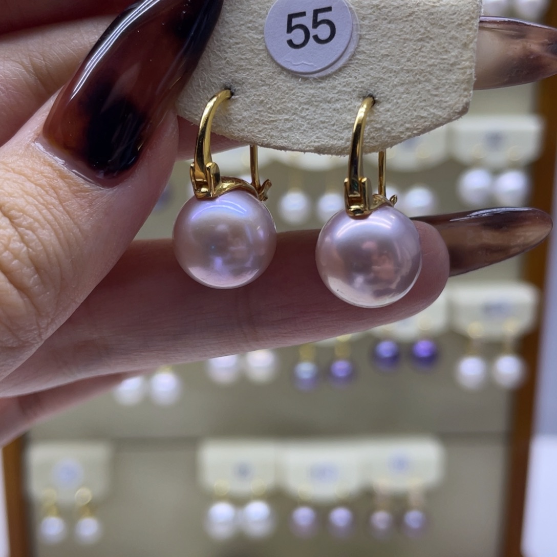 淡水珍珠耳饰银S925镶嵌