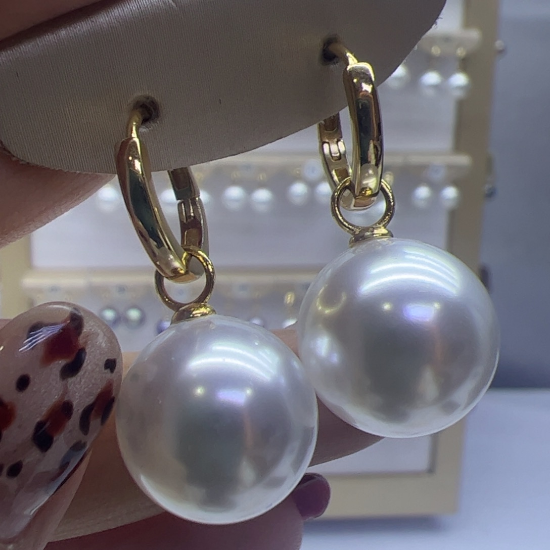 淡水珍珠耳饰银S925镶嵌
