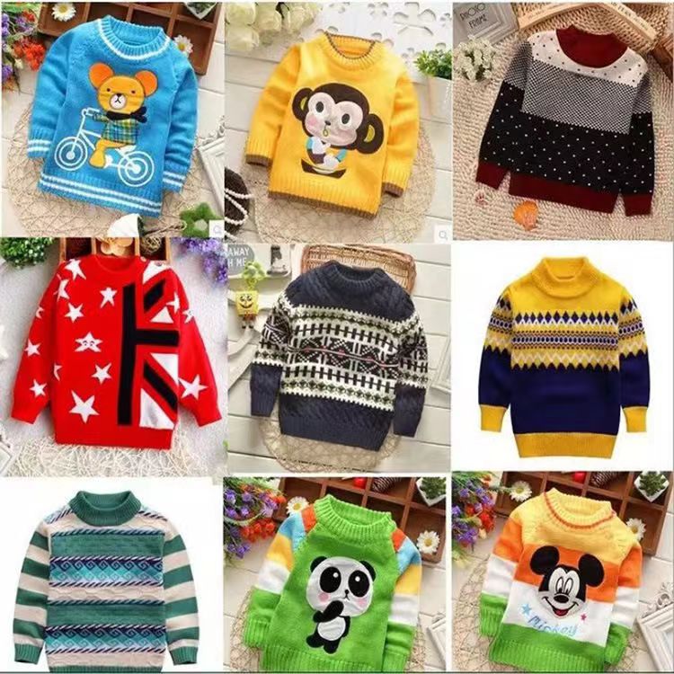 时尚简约潮流现代款四季长袖洋气圆领套头卡通春秋杂款宝宝童装