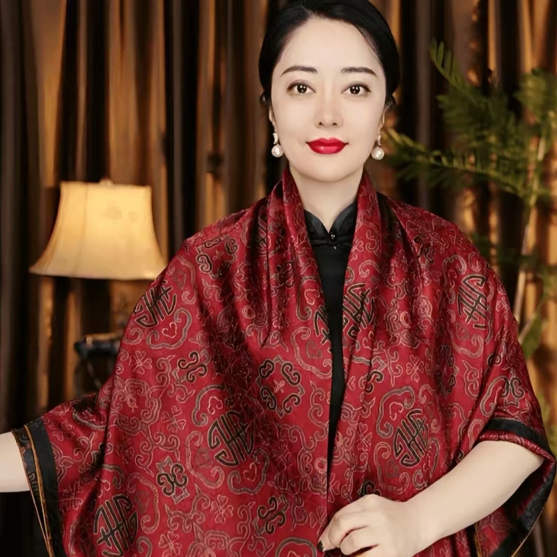 X005【万寿无疆】70*180左右丝巾