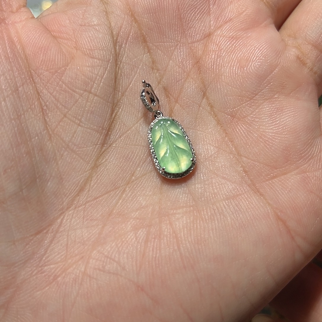 咖***儿翡翠18K金镶嵌颈饰