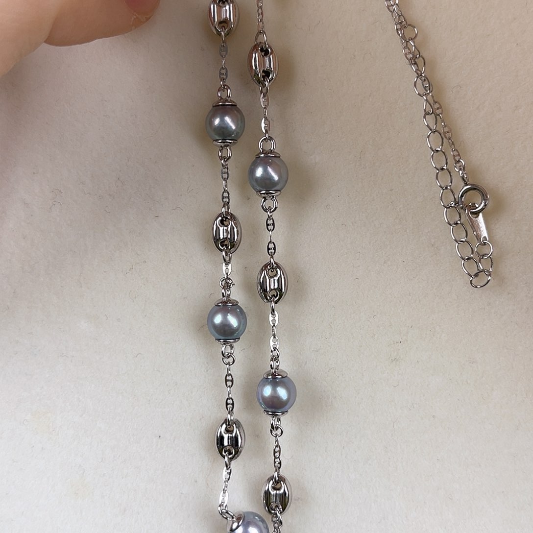 海水珍珠颈饰银S925镶嵌