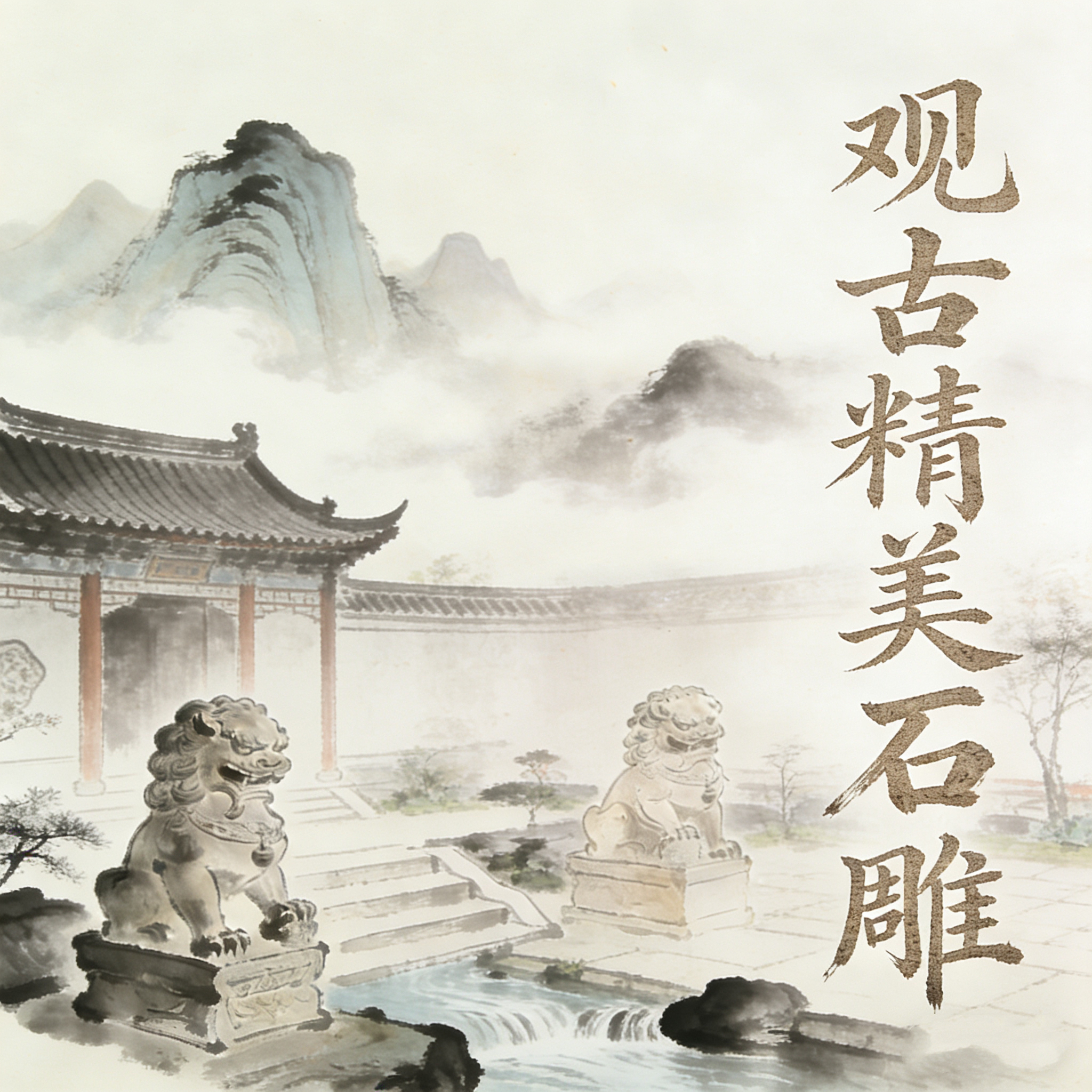 观古庭院精美古石雕不包邮