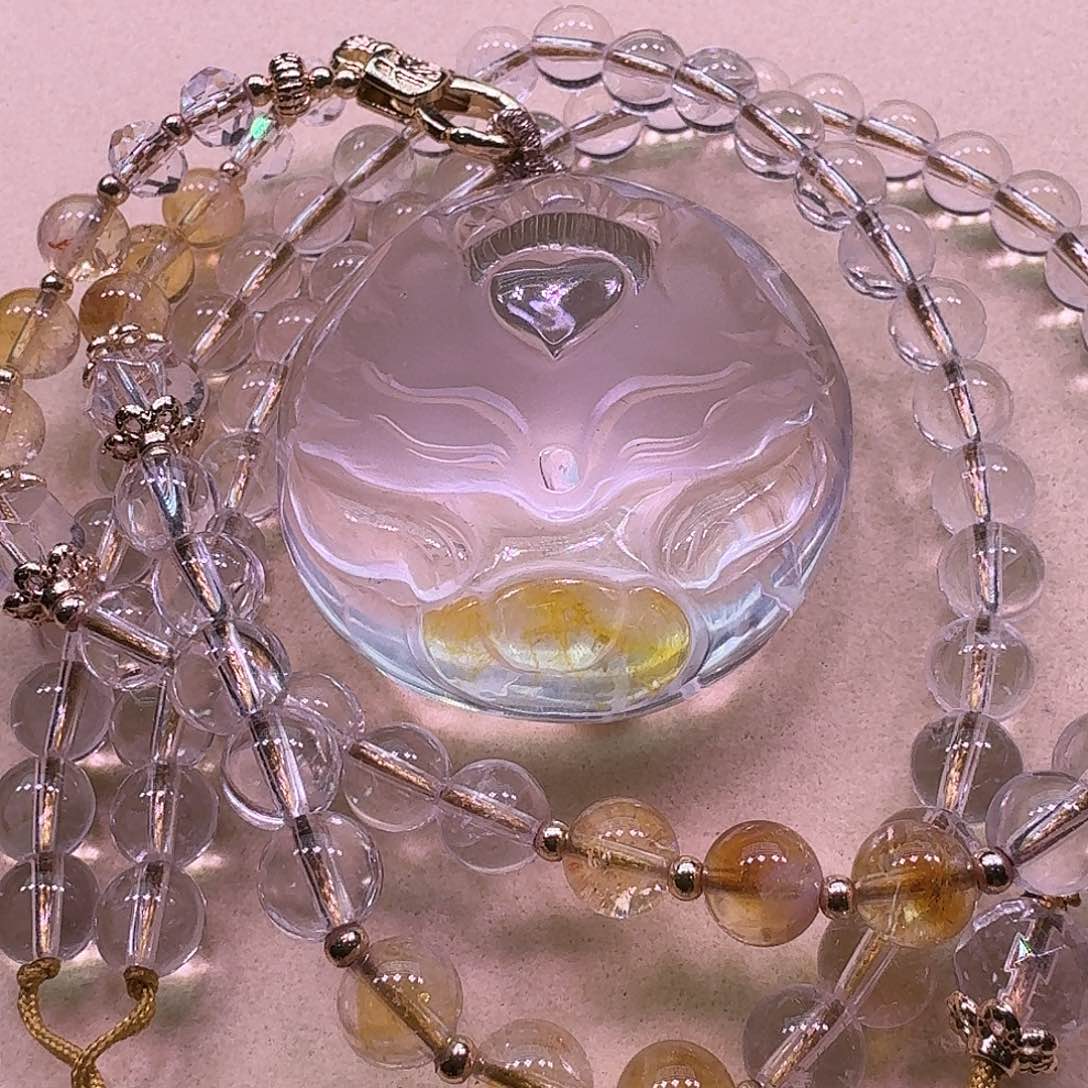 水晶颈饰未镶嵌天然水晶狐狐吊坠