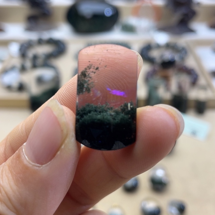 未镶嵌颈饰水晶绿幽灵聚宝盆无事牌