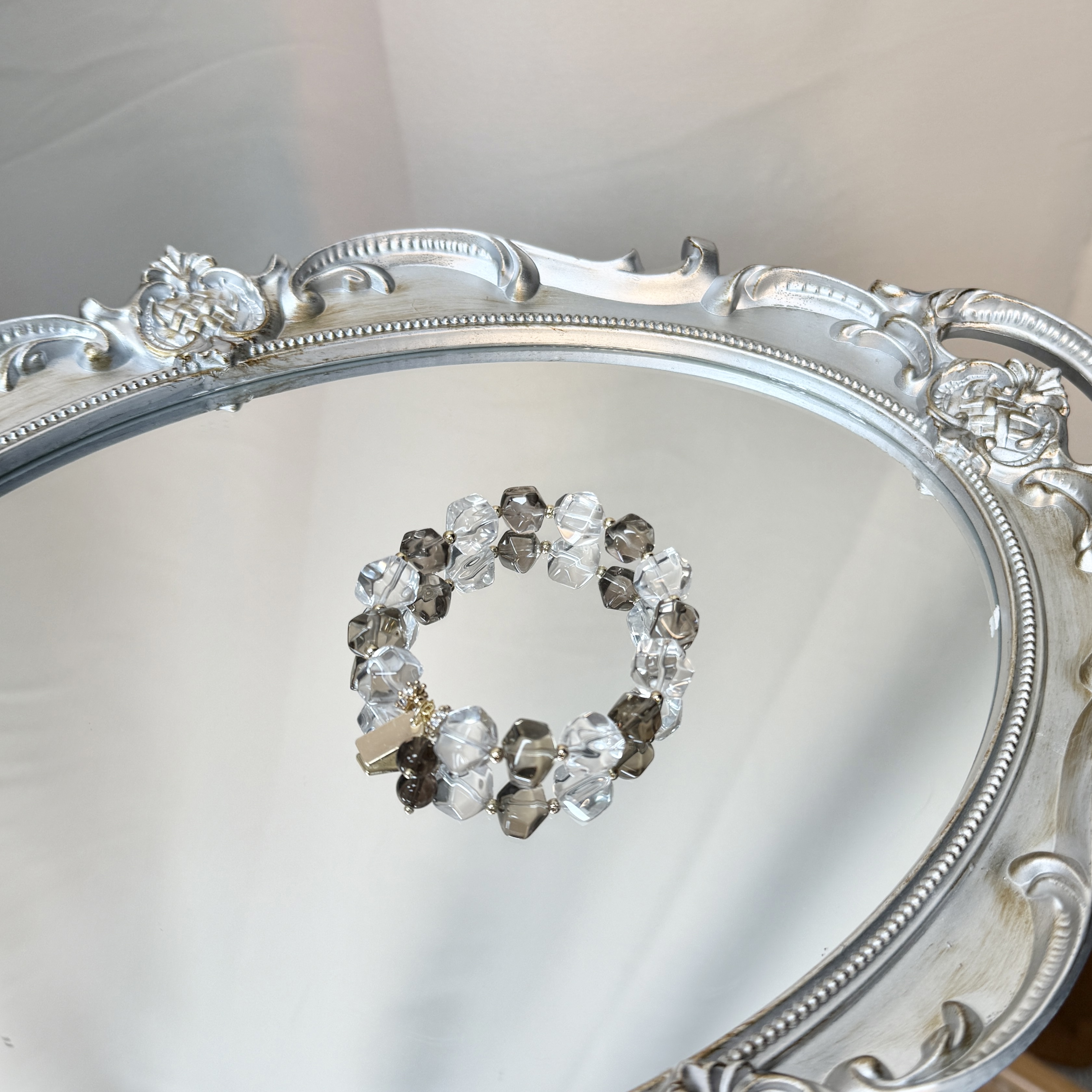 【宁静之核】天然白水晶x茶晶 10mm