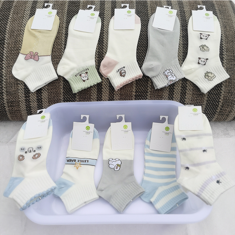 【男女短袜】新款男女短款时尚百搭棉袜子浅筒袜图片款混发