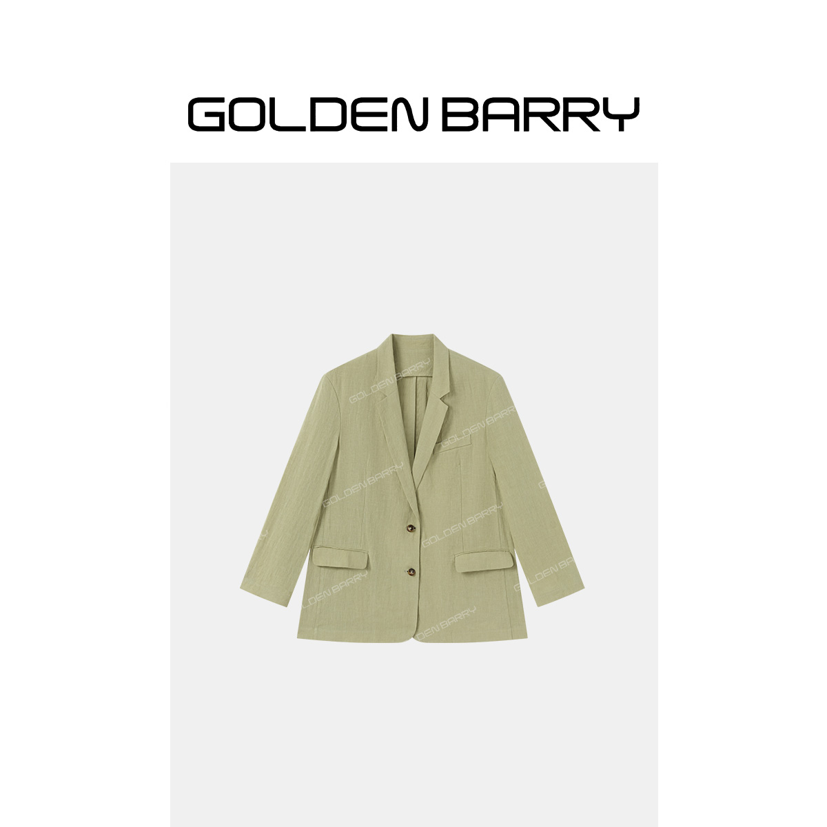 GOLDENBARRY｢青岚｣慵懒感亚麻西装简约设计感西服106004