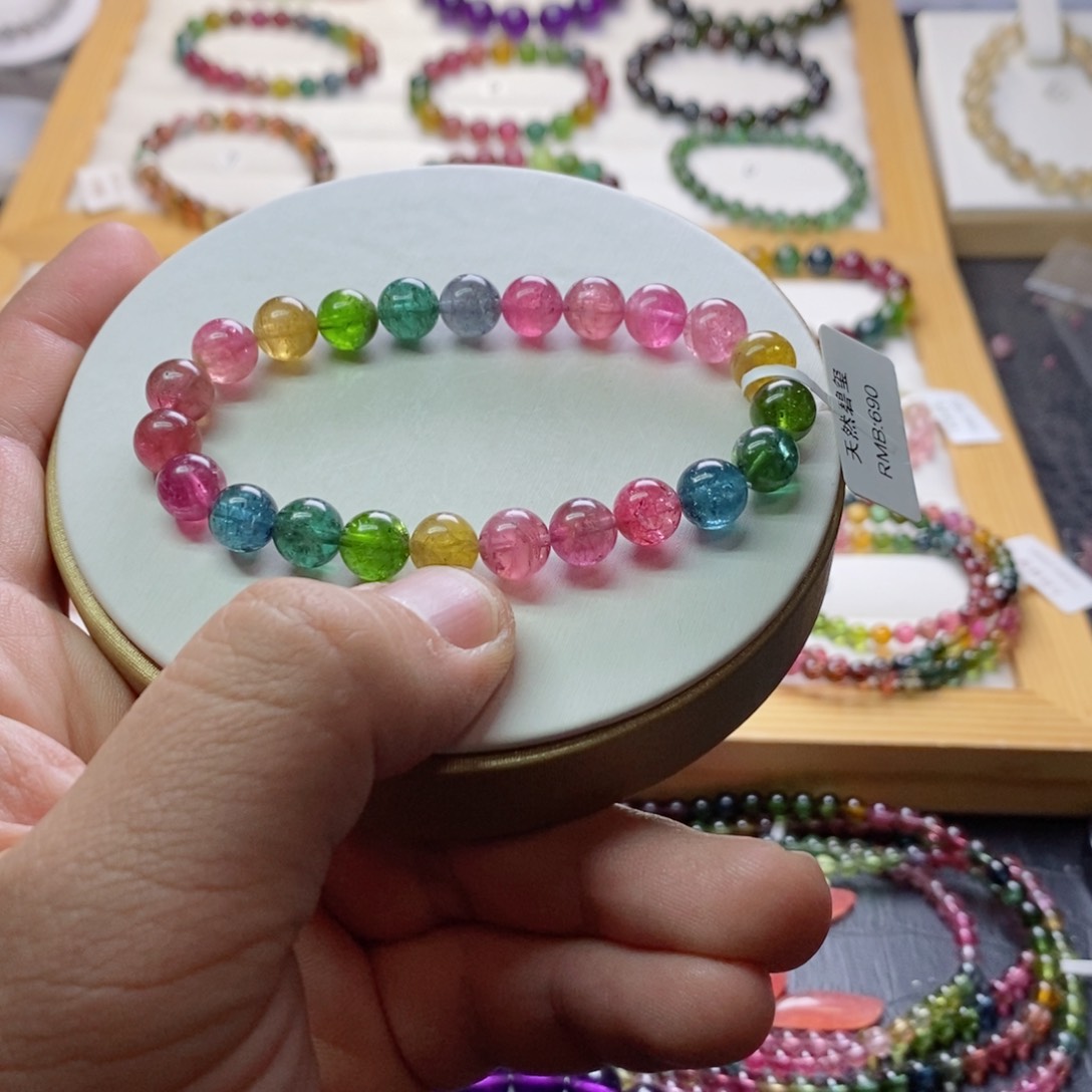 碧玺碧玺手链未镶嵌小**莹