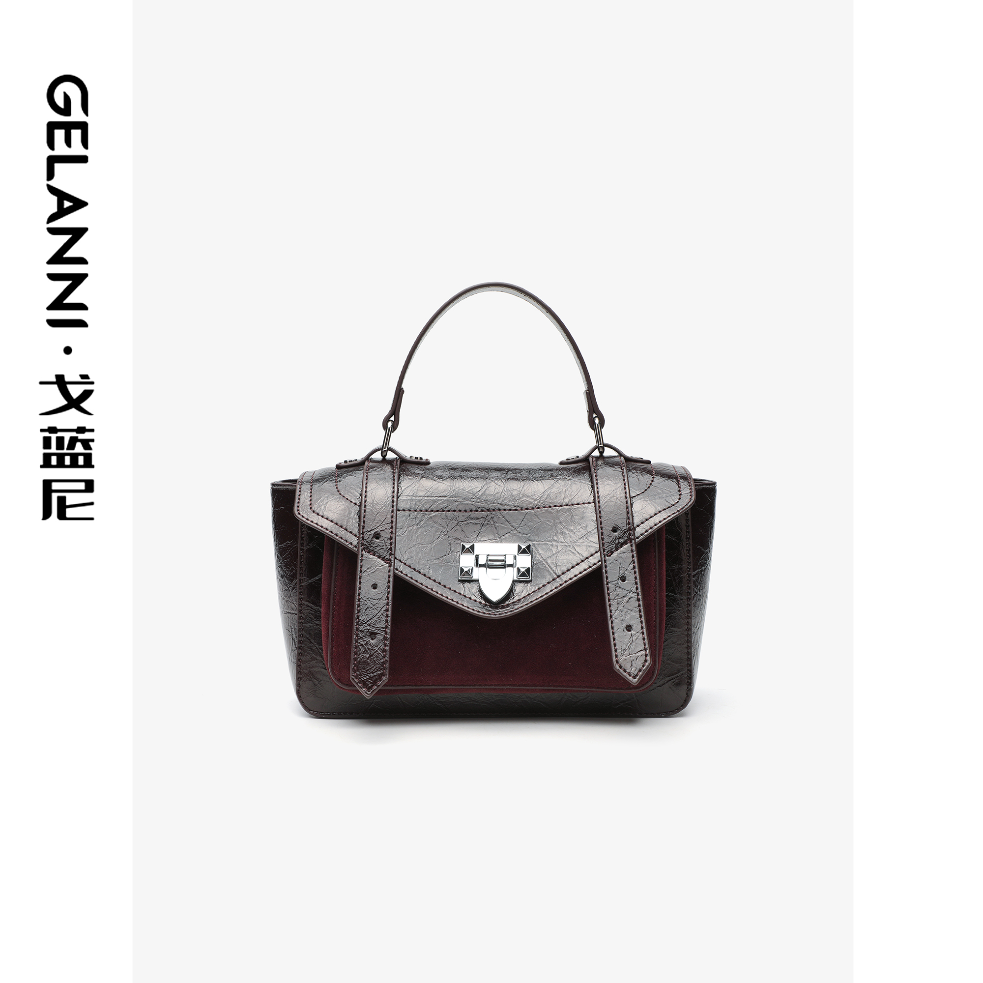 GELANNI复古油蜡皮机车邮差包