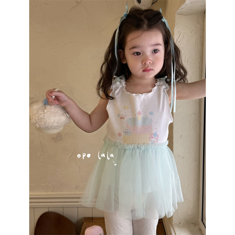 AC518~opolala·25夏~拼纱两件套X198099