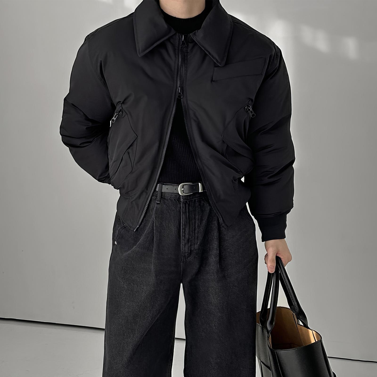 工装短款夹克棉衣男冬季美式高级感翻领上衣保暖加厚棉服外套